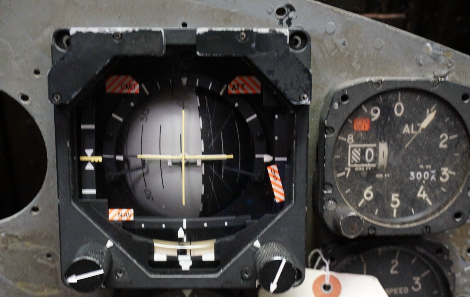 Bell UH-1 Huey - Pilot side large Attitude Indicator (Loc= far left shelf unit)