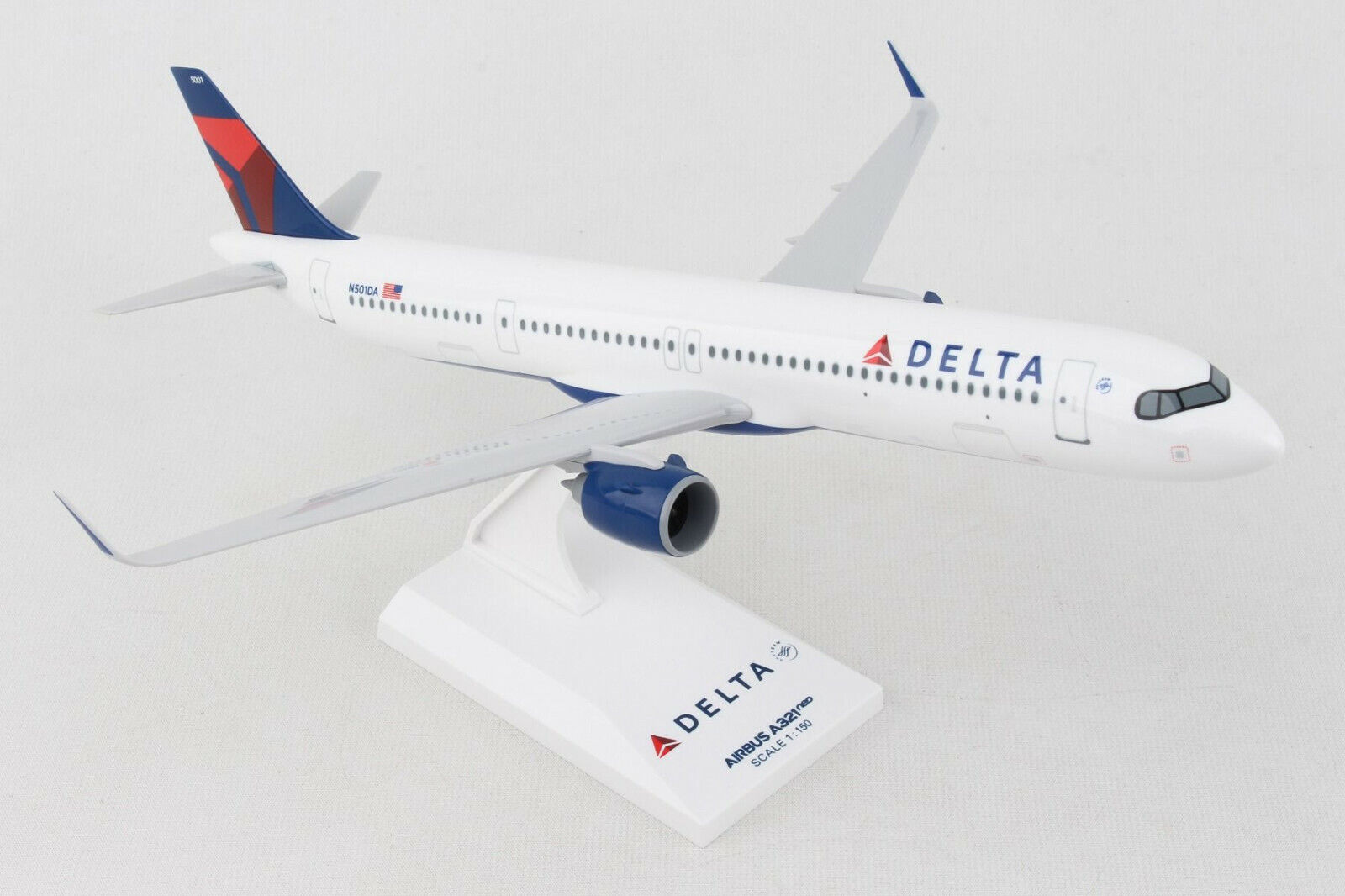 Skymarks 1084 Delta Airlines Airbus A321 Neo 1/150 Model Plane and Stand N501DA 
