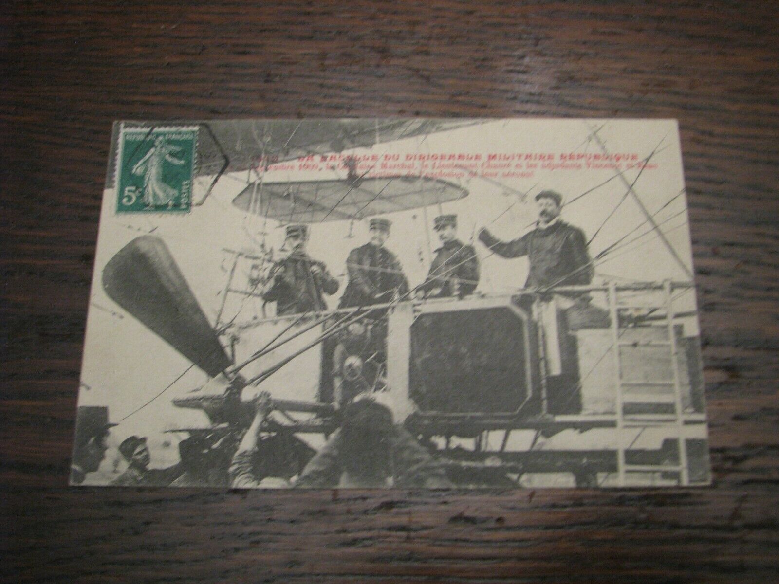 Aviation Postcard French France 1909 Dirigible Military Marchel Chaure
