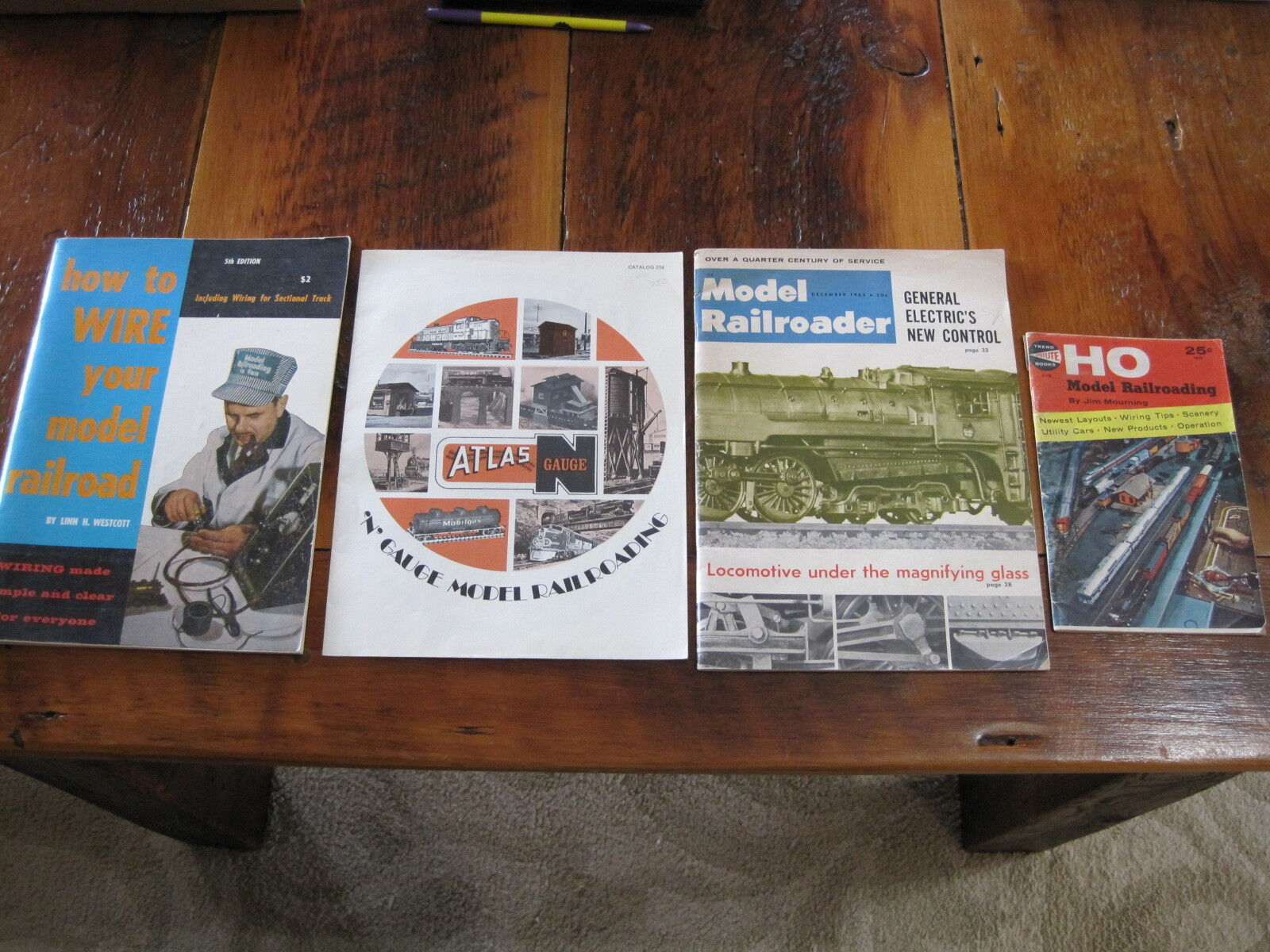 Lot of 4 Vintage 1960's Model Railroad Train Catalogs Magazines, ideas, wiring 