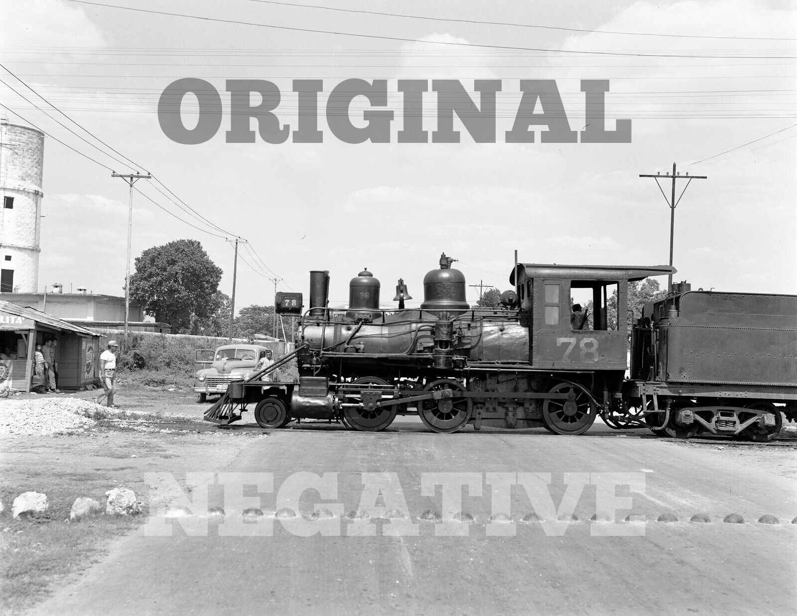 Orig 1961 Negative - Unidos de Yucatan Narrow Gauge 2-6-0 UdeY Mexico Railroad