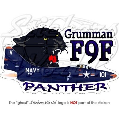 Grumman F9F PANTHER US NAVY USA Marine 140mm Vinyle Sticker Autocollant