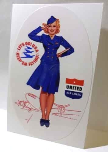 UNITED Airlines Vintage Style Travel Decal / Vinyl Sticker, Luggage Label