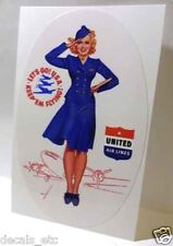 UNITED Airlines Vintage Style Travel Decal / Vinyl Sticker, Luggage Label picture