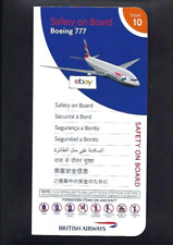 BRITISH AIRWAYS BOEING 777-200 SAFETY CARD 2005 ISSUE picture
