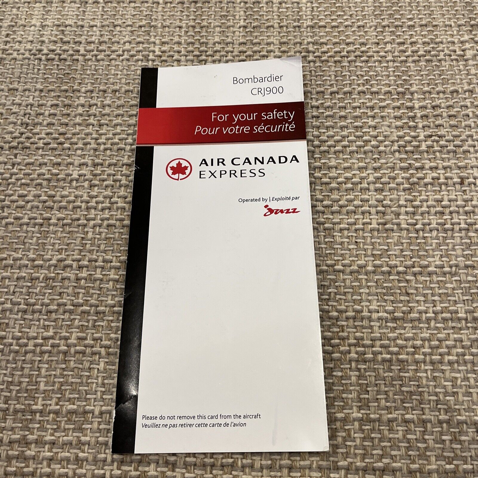 Air Canada Express CRJ-900 Safety Card