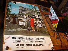 Spring in Paris Air France original vintage airline poster c.1960 Notre Dame picture