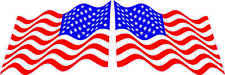 3in x 2in Mirrored Waving American Flag Stickers Car Truck Vehicle Bumper Decal picture