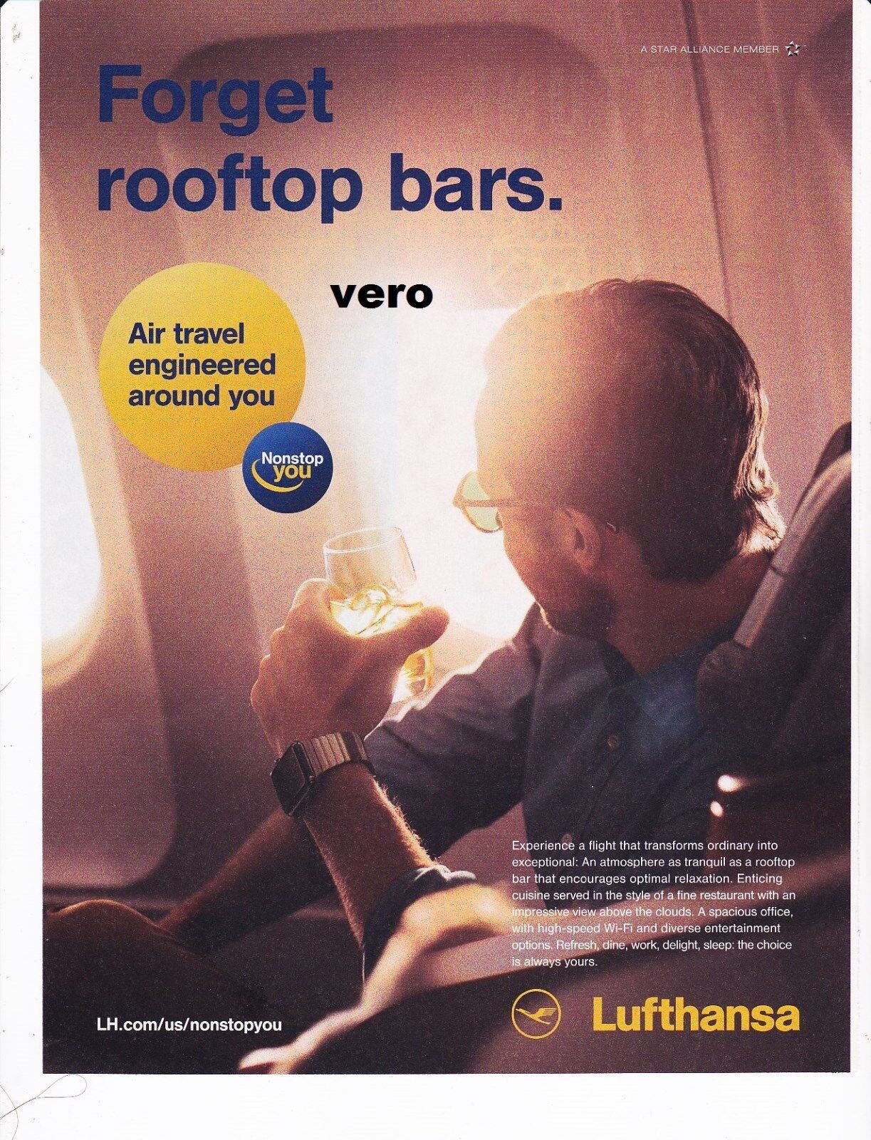LUFTHANSA LH airline 2017 magazine ad clipping print advertisement ROOFTOP BARS