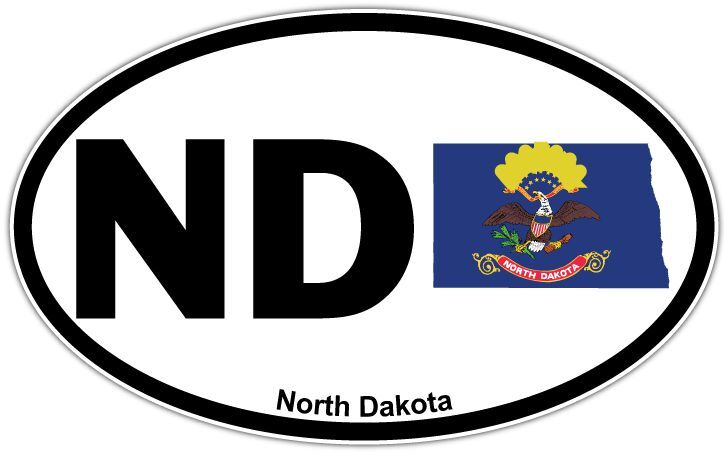 North Dakota US State USA America Oval Car Bumper Window Sticker Decal 6\