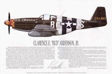 P-51 Mustang Ace Bud Anderson, B-17 Pilot Paul Tibbets 2 Autographed Artworks picture