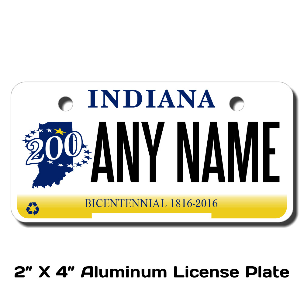 Personalized Indiana License Plate 5 Sizes Mini to Full Size 