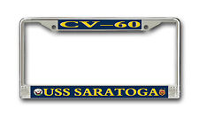 USS Saratoga CV-60 Military License Plate Frame American Made - Veteran Approved picture
