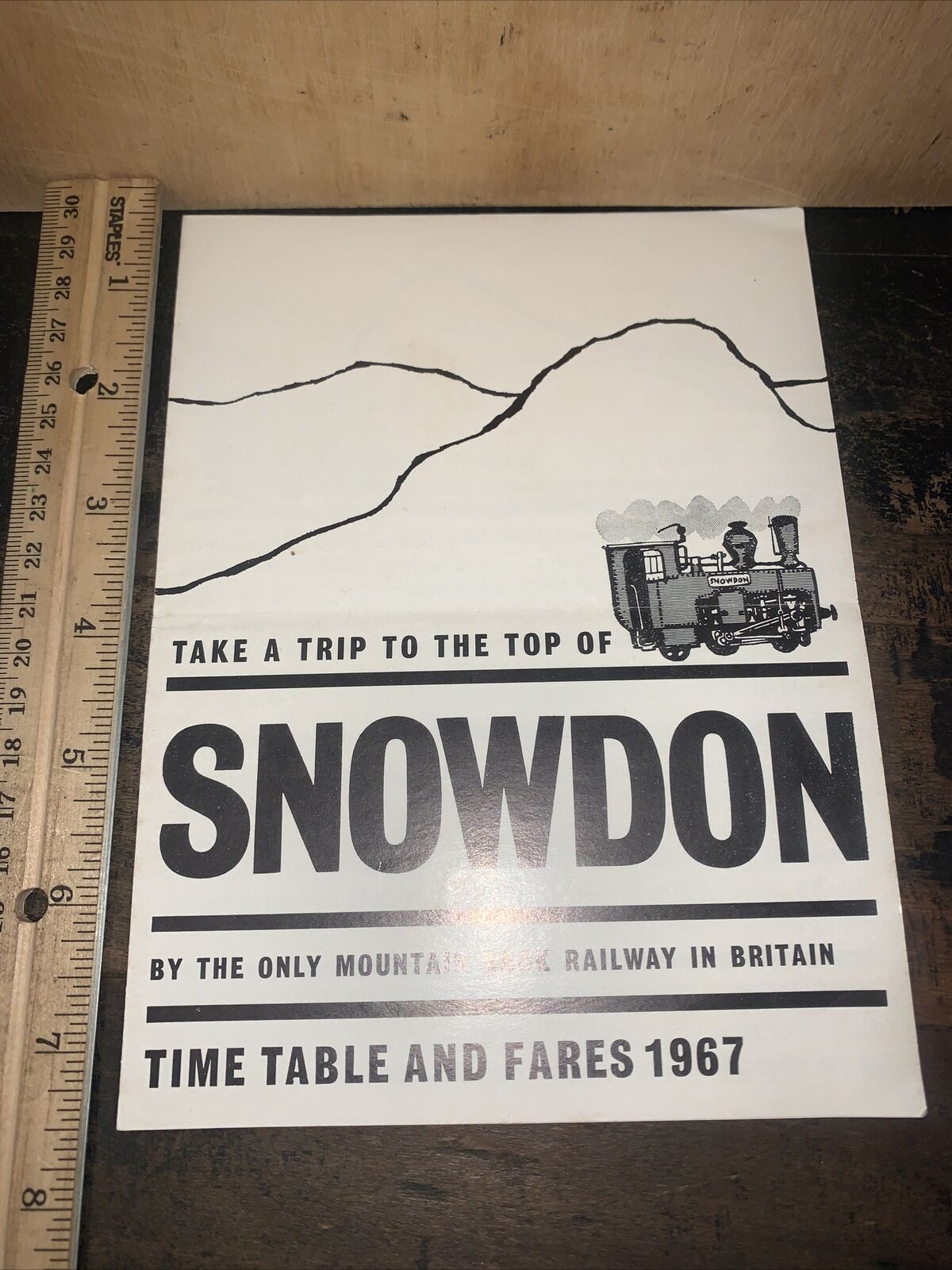 1967 ￼Pamphlet ￼Snowdon Time Table & Fares. North Wales Rack Railway