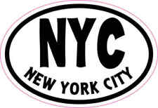 3X2 Oval NYC New York City, New York Sticker Vinyl Cities Car Bumper Stickers picture
