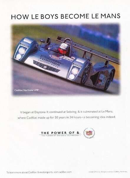 2000 Cadillac Northstar LMP Race Original Advertisement Print Art Car Ad D169