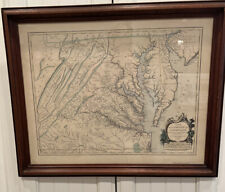 1755 Vaugondy Map Virginia, Maryland, and Delaware in Vintage Frame picture