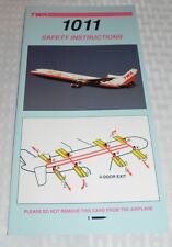 TWA LOCKHEED L-1011 SAFETY INSTRUCTIONS CARD EXCELLENT CONDITION 11/95 NOS picture