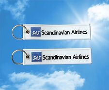 2pcs SAS Scandinavian Airlines keychain luggage baggage Tag Blue picture