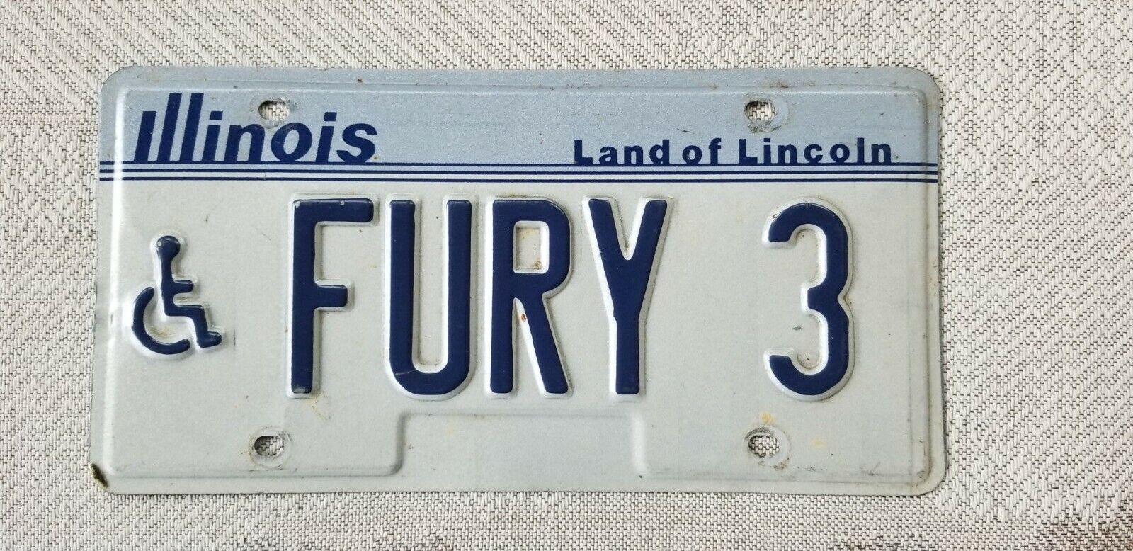 Illinois Vanity License Plate Plymouth Fury