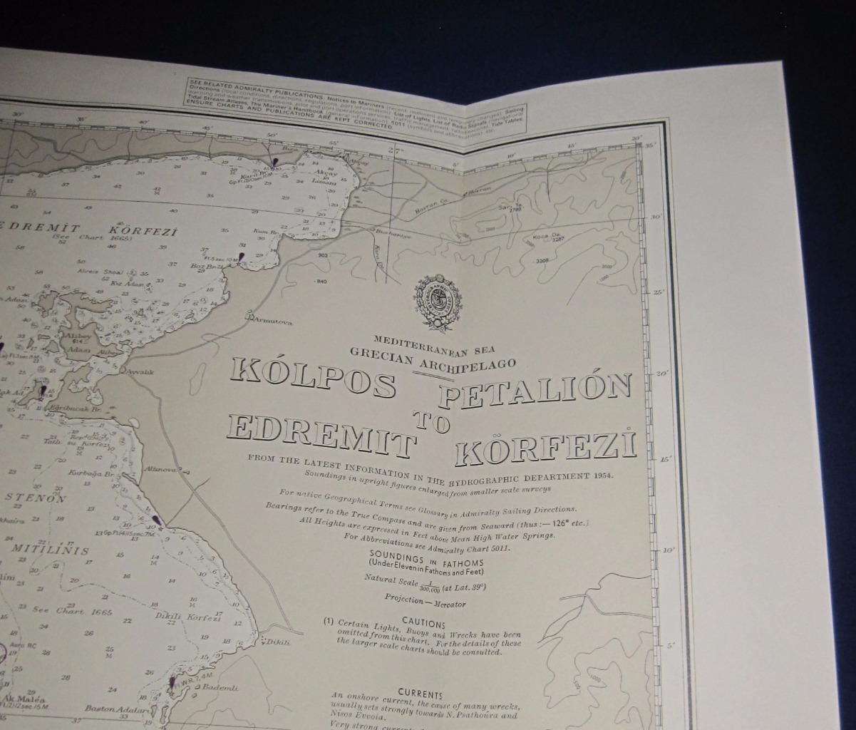 Admiralty Charts Map #1087 Kolpos Petalion to Edremit Korfezi, 1995 ed.