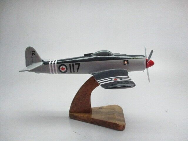 Hawker Sea Fury British Fighter Airplane Desktop Mahogany Wood Model Small New