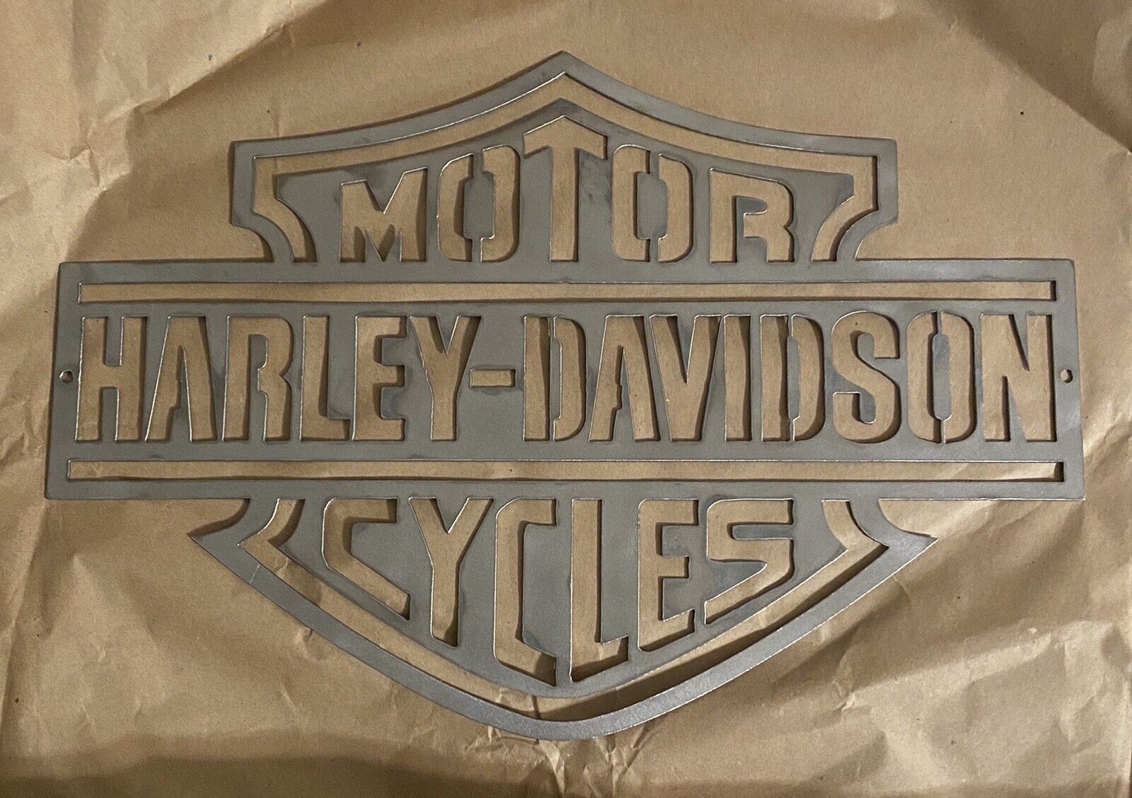Harley Davidson Metal Sign for Shop Garage ManCave Motorcycle HD 20x14 Raw Steel
