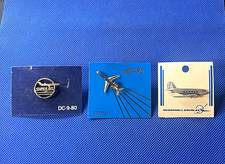 McDonnell Douglas Aircraft Lapel Pin Lot of 3: DC-9-80, MD-90 Badges & Pins picture