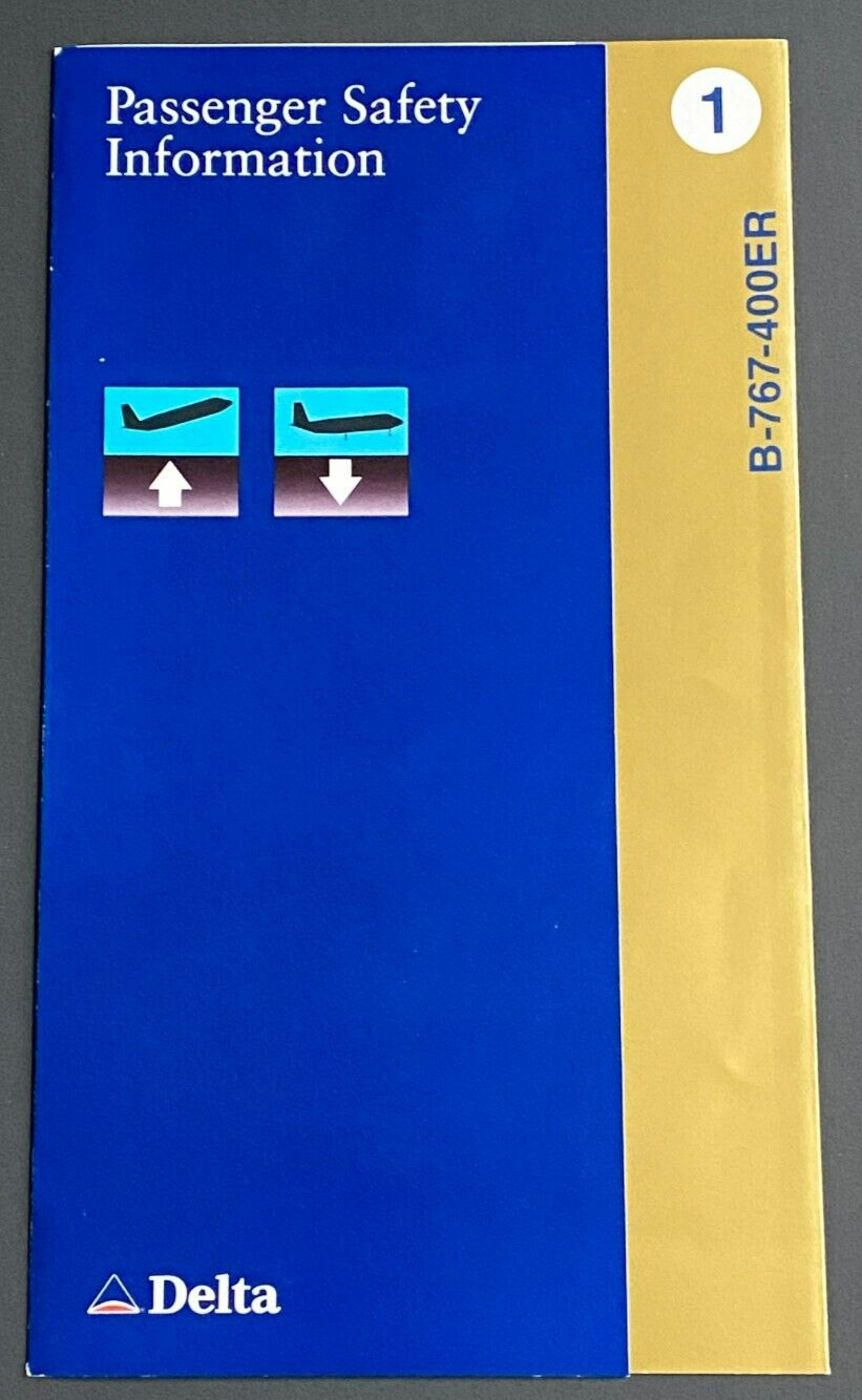 Delta Airlines Boeing 767-400ER Safety Card - 11/02