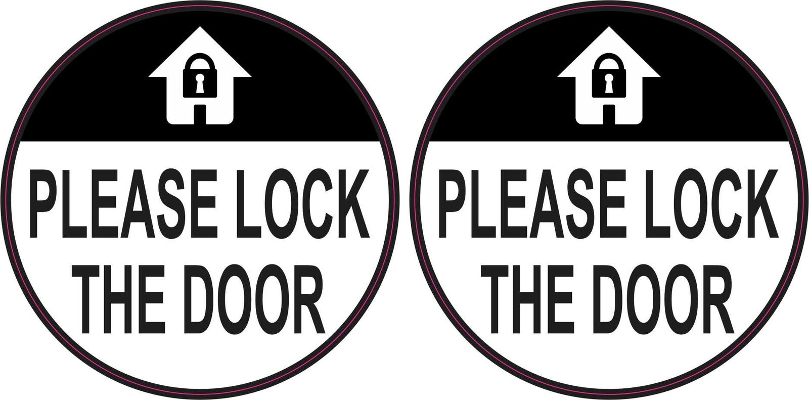 3in x 3in Please Lock the Door Vinyl Stickers Business Sign Decal