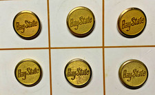 6 MINT BAY STATE STREET RAILWAY CONDUCTOR 15mm CUFF BUTTONS 1911-19 NOS picture