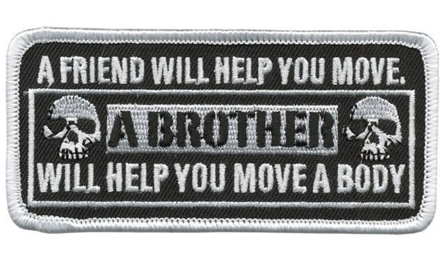 BIKER TWO SKULLS BROTHER Patch  4 inch MC BROTHER PATCH 
