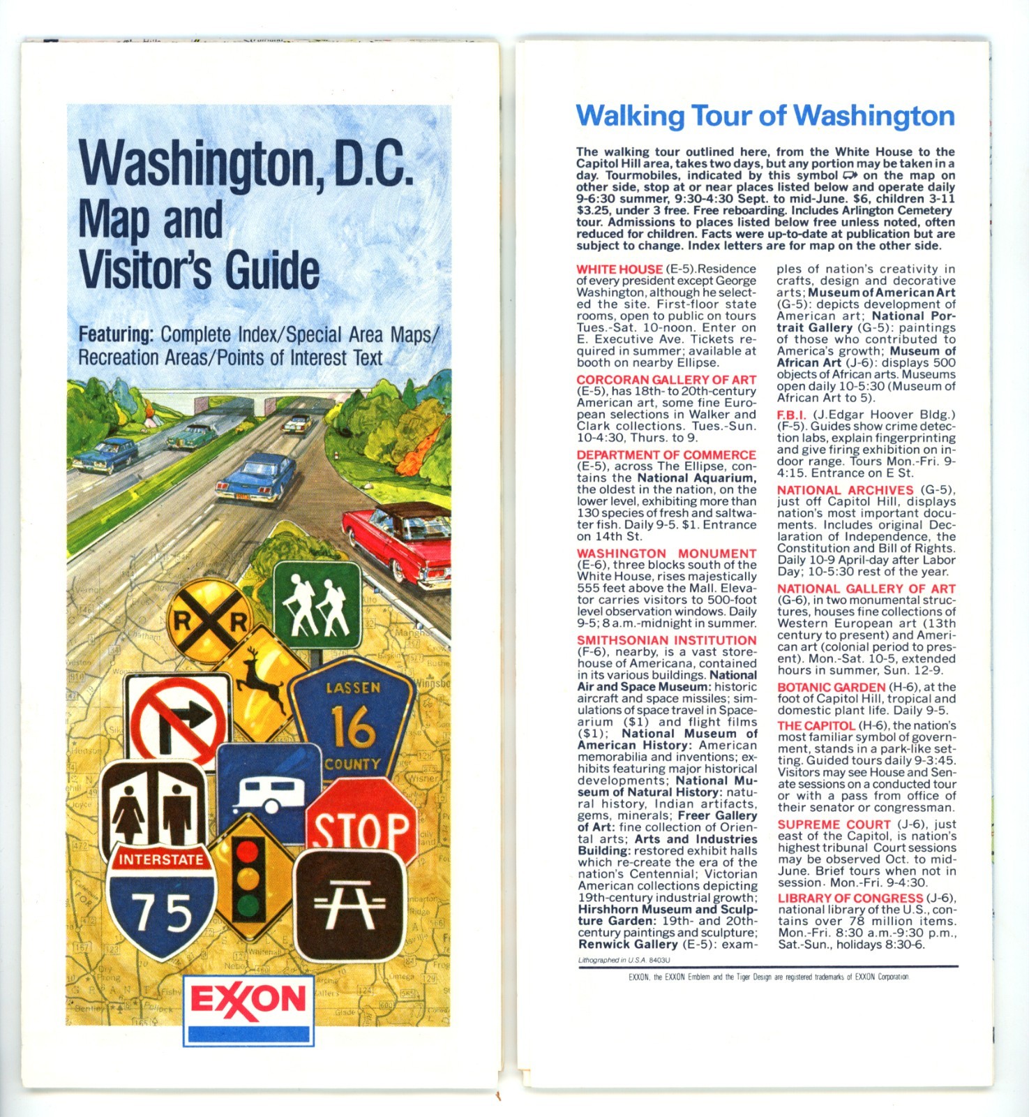 Vintage 1984 Washington, D.C. Road Map – Exxon