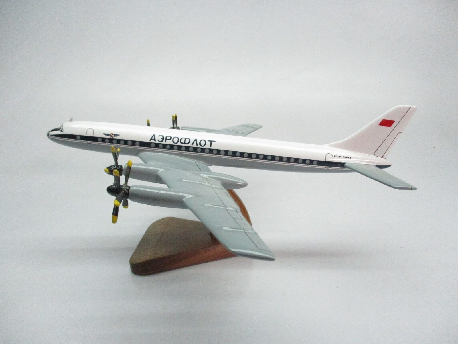 Tu-114 Tupolev Cleat Aircraft Desktop Kiln Dried Wood Model Small New