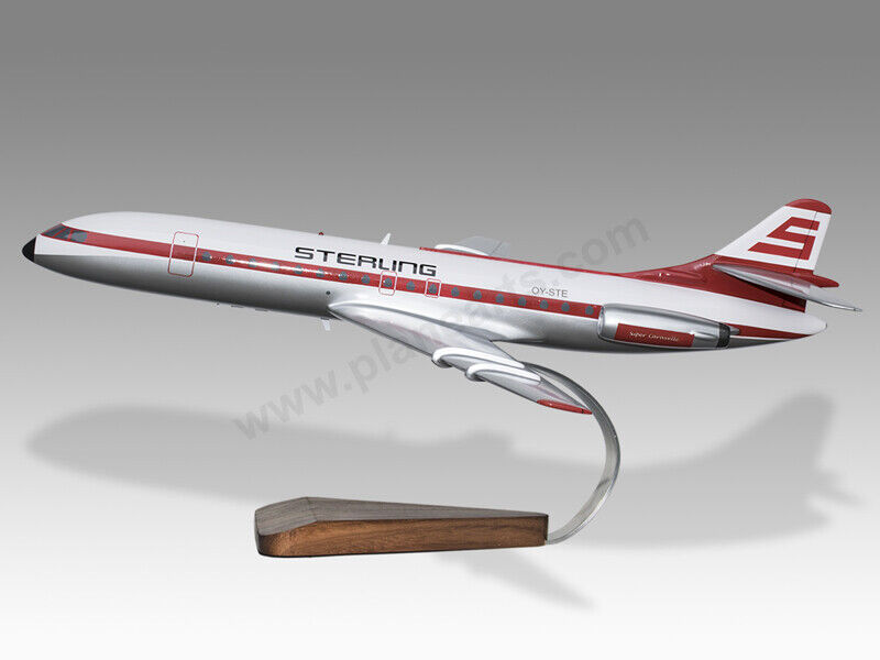 Sud SE-210 Caravelle 10B1R Sterling Airways Handcrafted Solid Wood Display Model