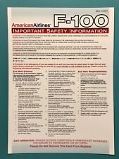 AMERICAN AIRLINES SAFETY CARD--FOKKER 100 picture
