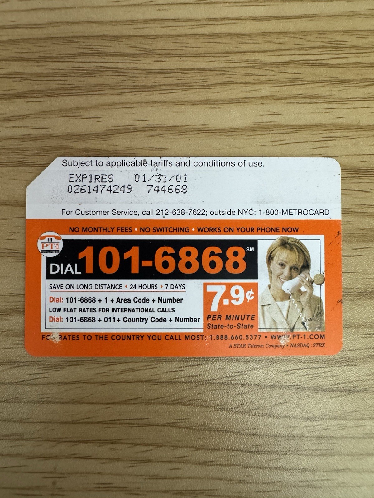 NYCT MTA MetroCard - Dial 101 6868 (Ver. 4) 2001 NYCT MTA MetroCard - Dial 101 6868 (Ver. 4) 2001