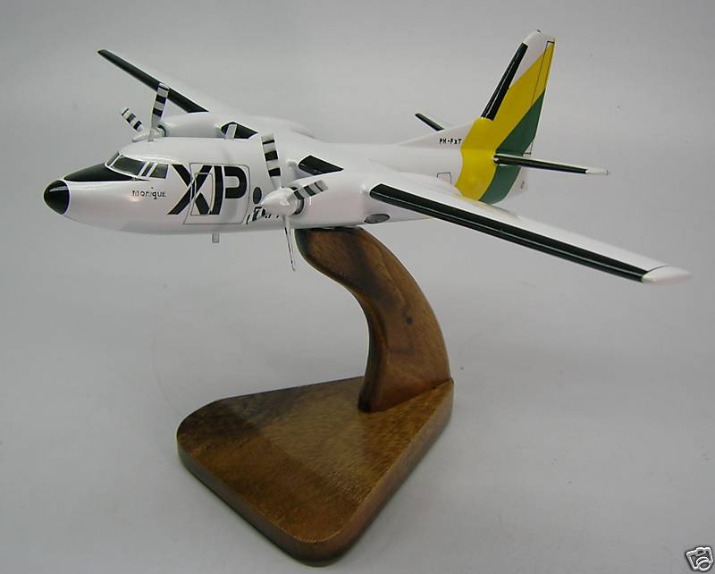 F-27 XP Fokker F27 Monique Airplane Desktop Kiln Dried Wood Model 