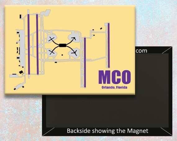MCO Orlando Int'l Airport Diagram Map Handmade 3.25