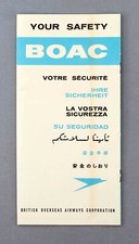 BOAC AIRLINE SAFETY CARD BOEING 707 VICKERS VC10 SUPER VC10 1967 EDITION K picture