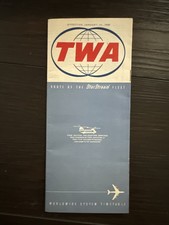 TWA Trans World Airlines system timetable 1/14/66 picture