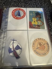 50 Original Vintage Airline Labels Stickers Orient Mohawk Alitalia 1950’s? picture