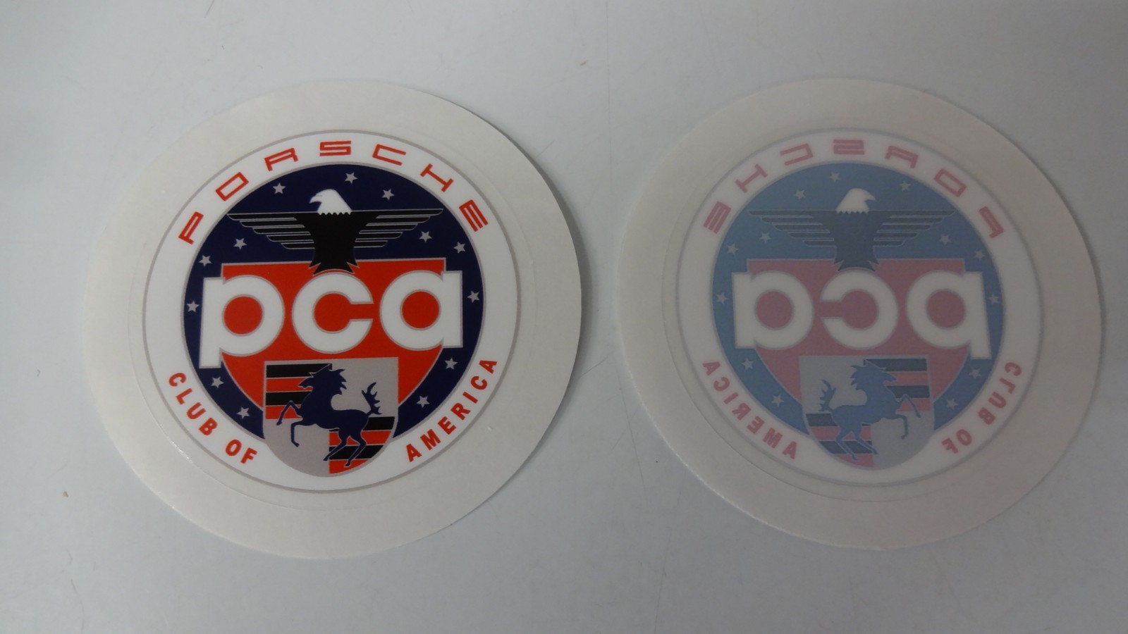 PCA Porsche Club of America Window Stickers (2) Decal Round 2.25 PCA Porsche Club of America Window Stickers (2) Decal Round 2.25