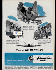 DOUGLAS AIRCRAFT DOUGLAS DC-4 THEY ALL GO DOUGLAS 1944 ARMY-NAVY WW-2 AD picture