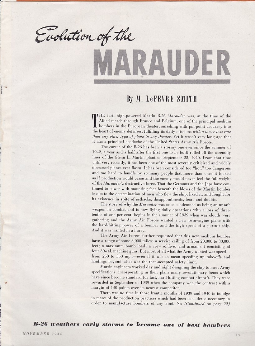 Martin B-26 Marauder Aircraft Report 6/15/2023ee