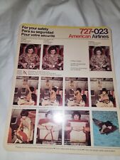 VINTAGE American Airlines Boeing 727-023 Safety Card -OP 114C picture