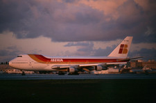 Original 35mm colour slide of Iberia Boeing 747-256B EC-GAG at MIA picture
