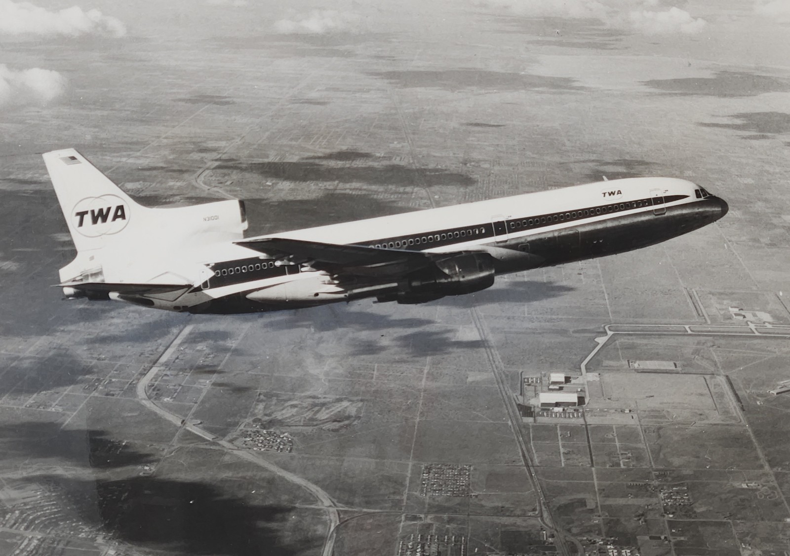 Vintage 1972 TWA Lockheed L-1011 Photo Jetliner Original LA Examiner Press Stamp Vintage 1972 TWA Lockheed L-1011 Photo Jetliner Original LA Examiner Press Stamp