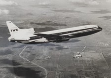 Vintage 1972 TWA Lockheed L-1011 Photo Jetliner Original LA Examiner Press Stamp picture