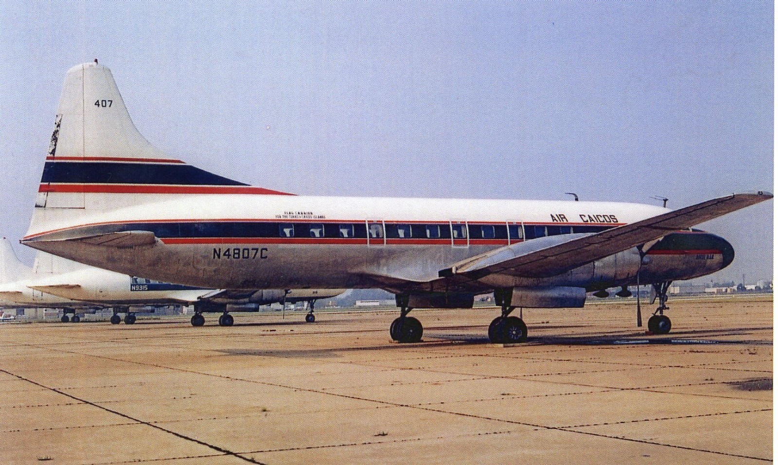 AIR  CAICOS  AIRLINES CV-440 EX- DELTA AIRLINE  AIRPORT /  AIRCRAFT  / AIRPLANE